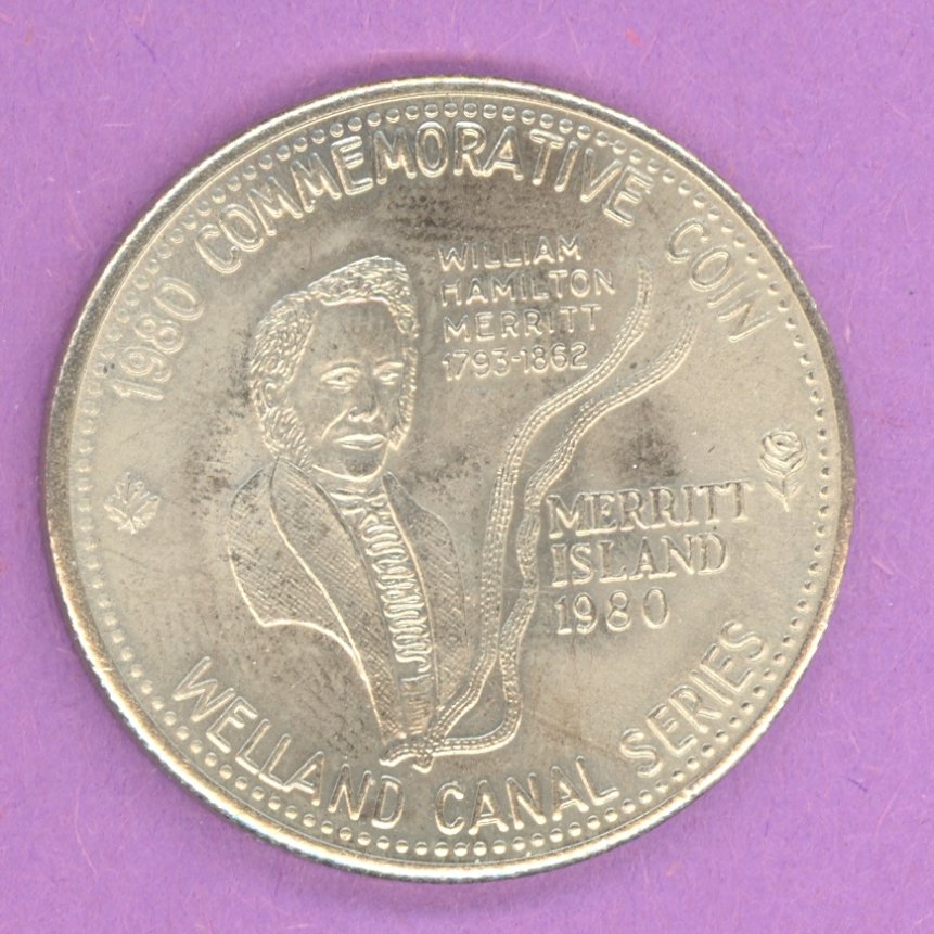 1980 Welland Ontario Medallion or Souvenir Coin William Hamilton Merritt Welland Canal Series